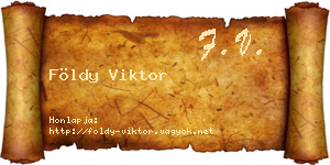 Földy Viktor névjegykártya
